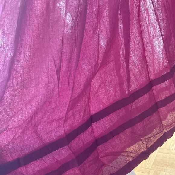 Pink maxi linen dress. One size, cinches at waist. - Picture 3 of 5